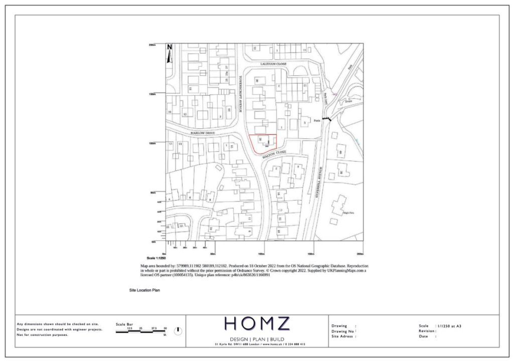Hastings Borough Council Single Storey Side Extension Site Location Plan by Homz