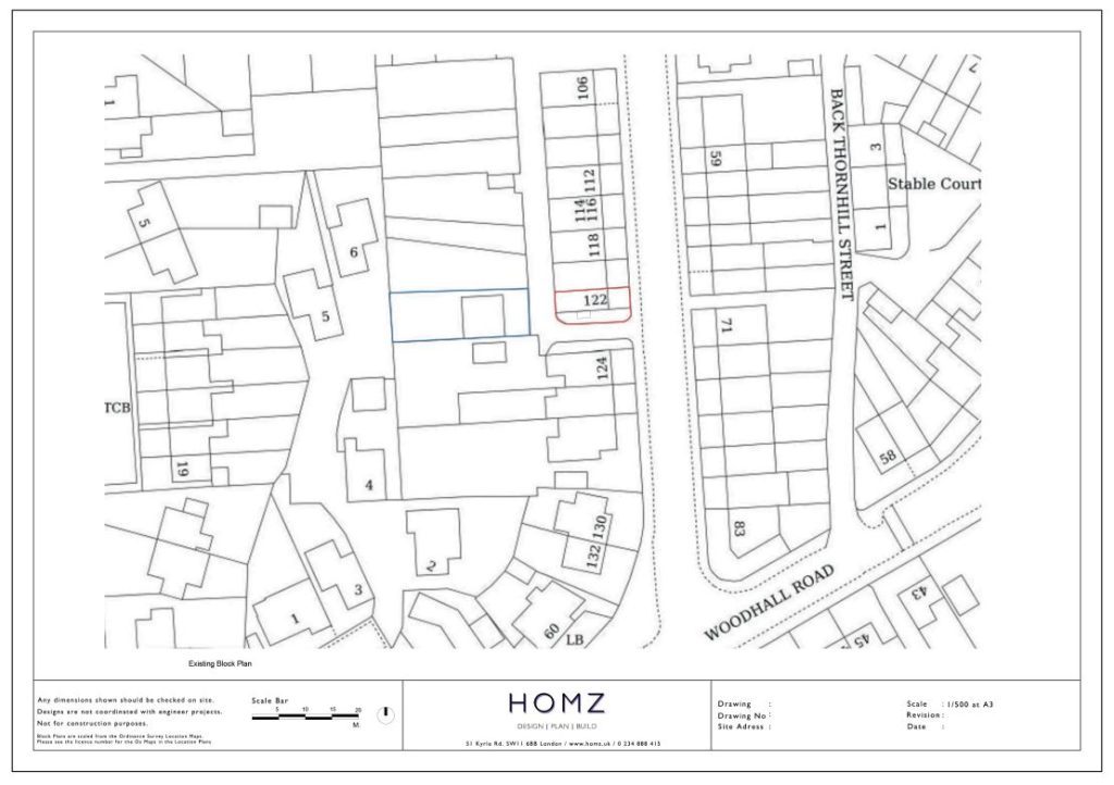 Leeds City Council Porch Existing Block Plan by Homz