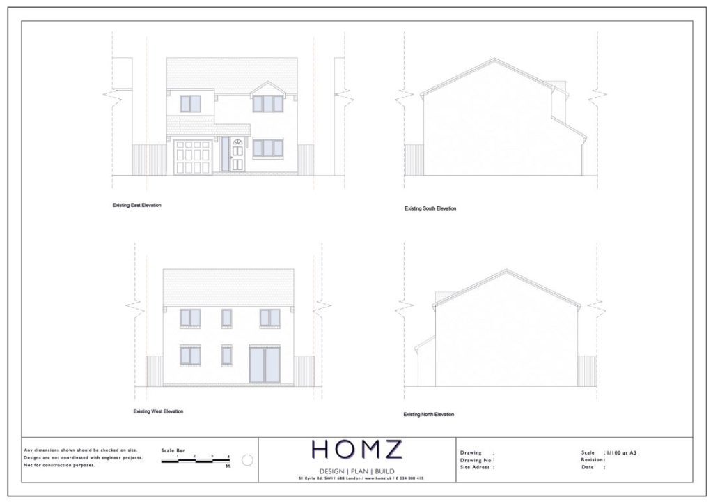 London Borough Of Newham HMO Existing Elevations by Homz