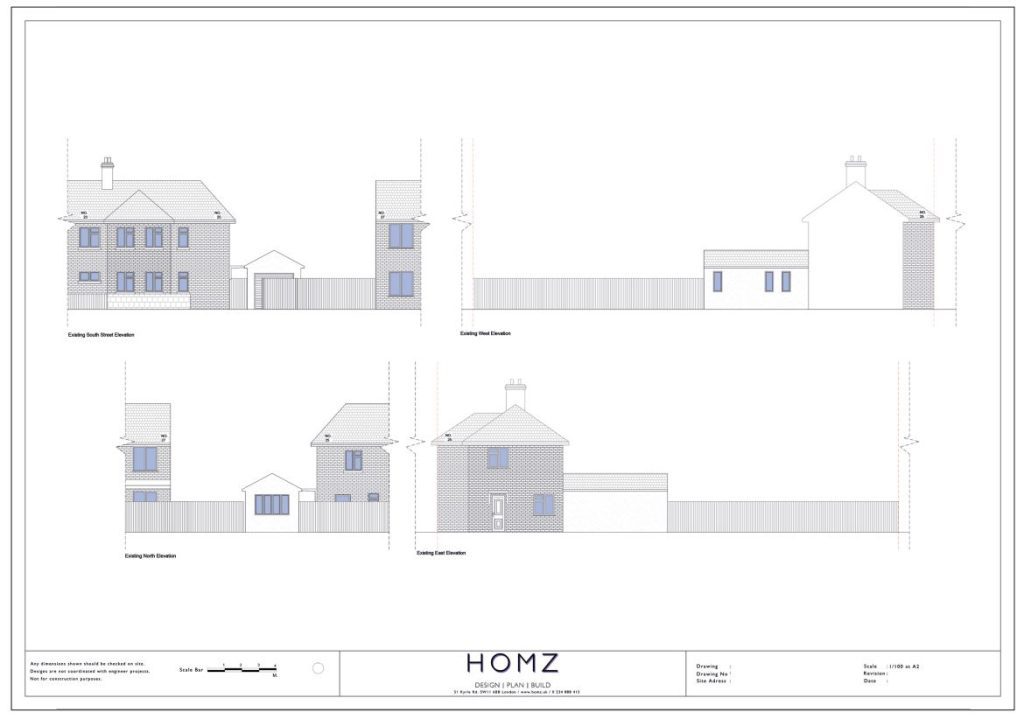 Medway Council New Build Existing Elevations by Homz