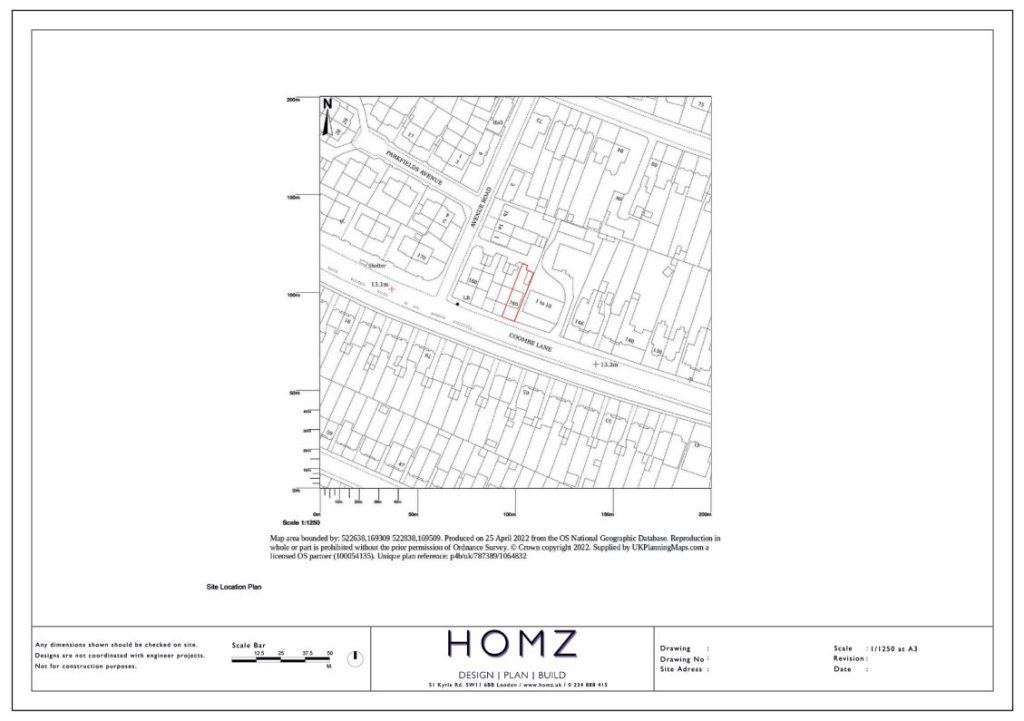 Merton Council Double Storey Rear Extension Site Location Plan by Homz