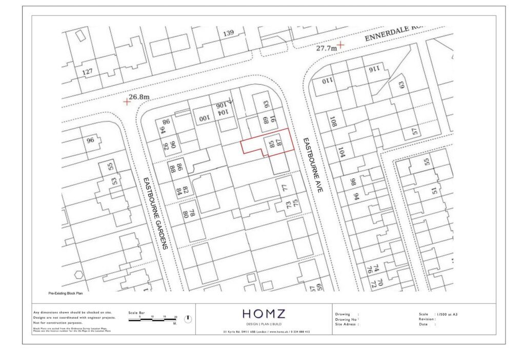 Newcastle City Council Outbuilding Pre-Existing Block Plan by Homz