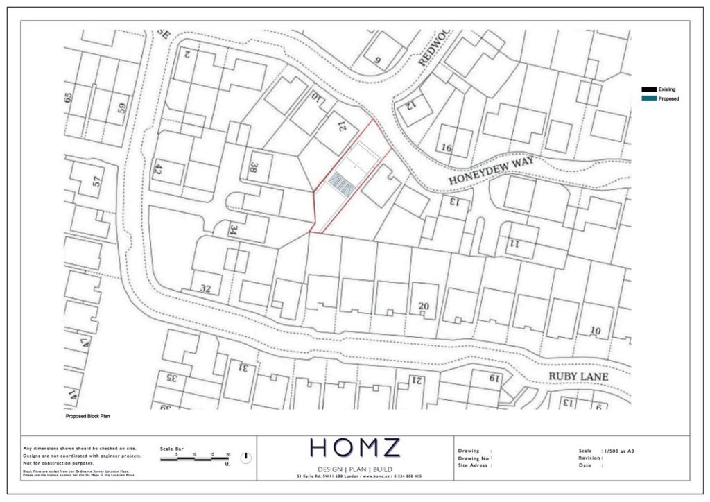 Sheffield City Council Single Storey Rear Extension Proposed Block Plan by Homz