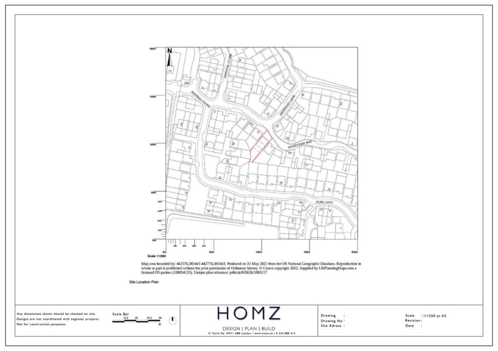 Sheffield City Council Single Storey Rear Extension Site Location Plan by Homz