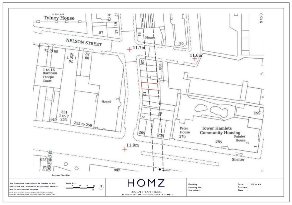 Tower Hamlets Council Flue Proposed Block Plan by Homz