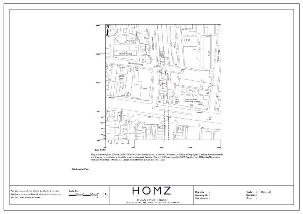 Tower Hamlets Council Flue Site Location Plan by Homz