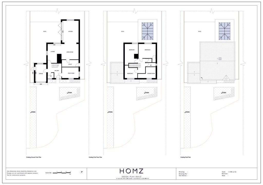 Wiltshire Council Double Storey Side Extension Existing Plans by Homz