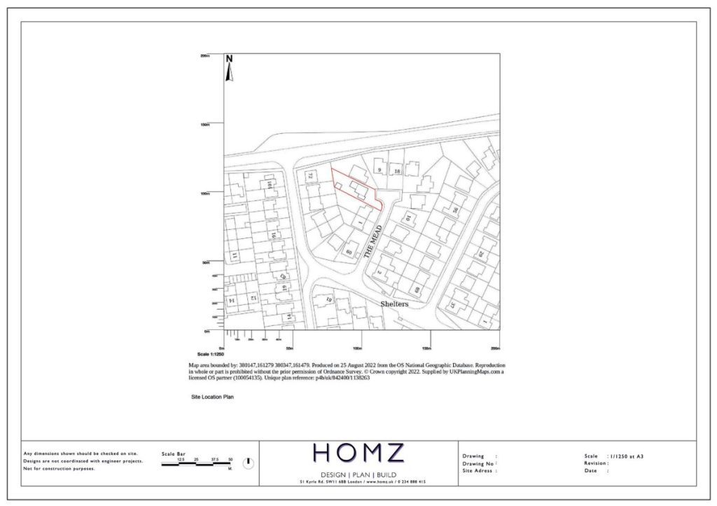 Wiltshire Council Double Storey Side Extension Site Location Plan by Homz
