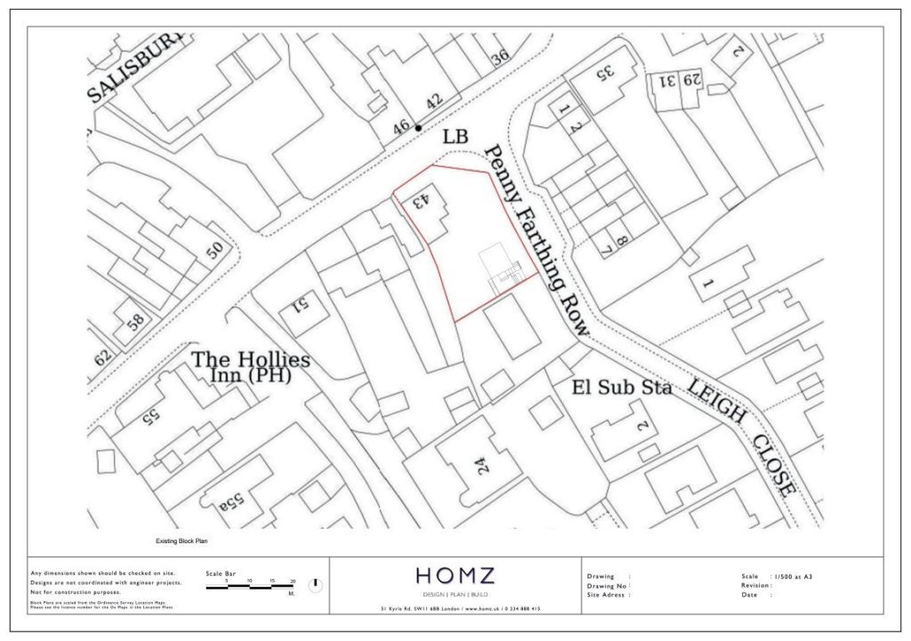 Wiltshire Council Terrace Balcony Existing Block Plan by Homz