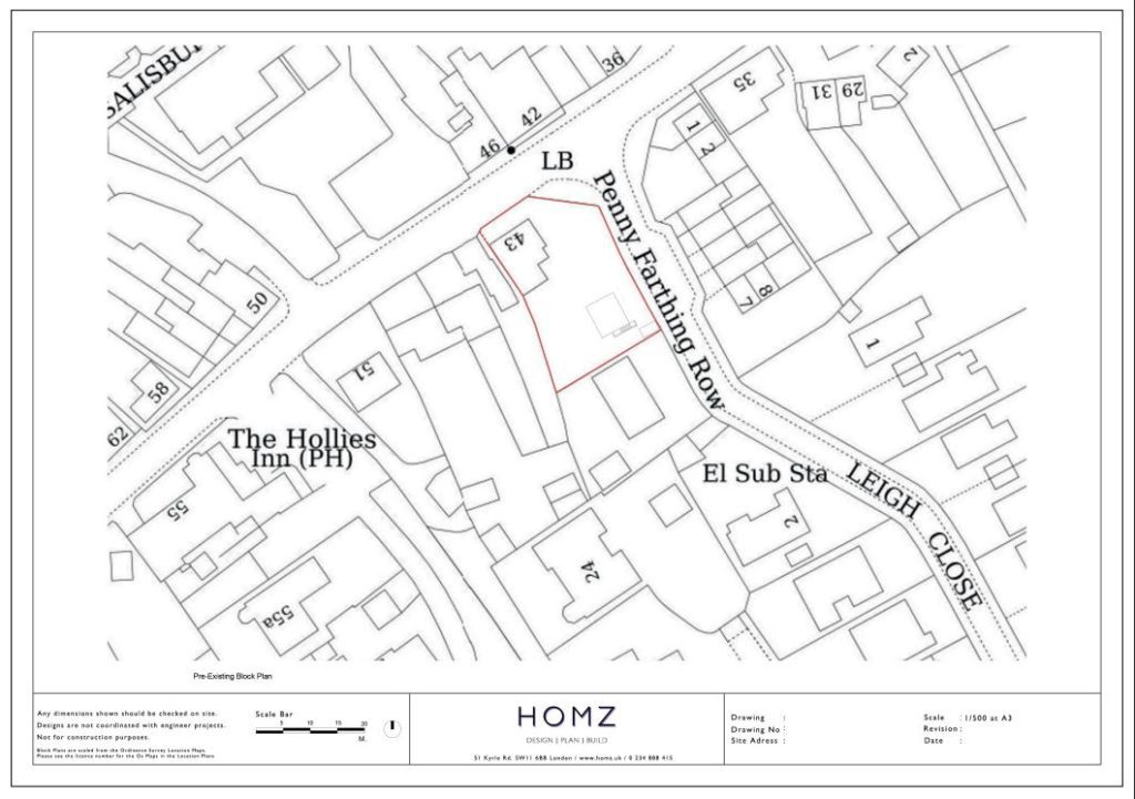 Wiltshire Council Terrace Balcony Pre-Existing Block Plan by Homz