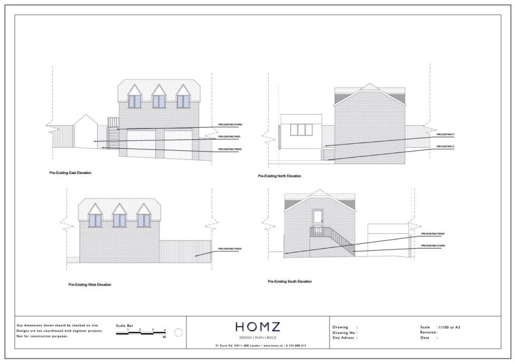 Wiltshire Council Terrace Balcony Pre-Existing Elevations by Homz