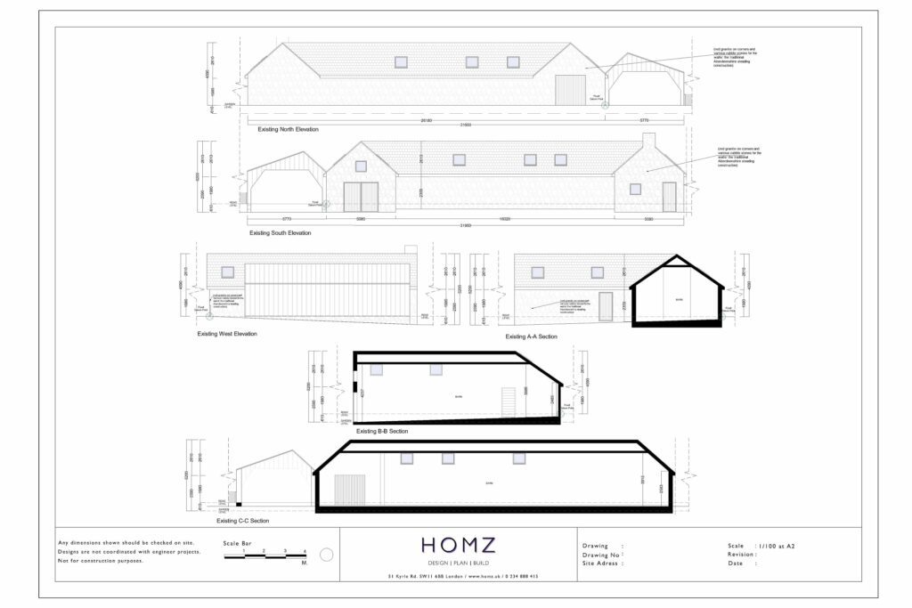 Aberdeenshire Council Holiday Let Existing Elevations And Sections by Homz