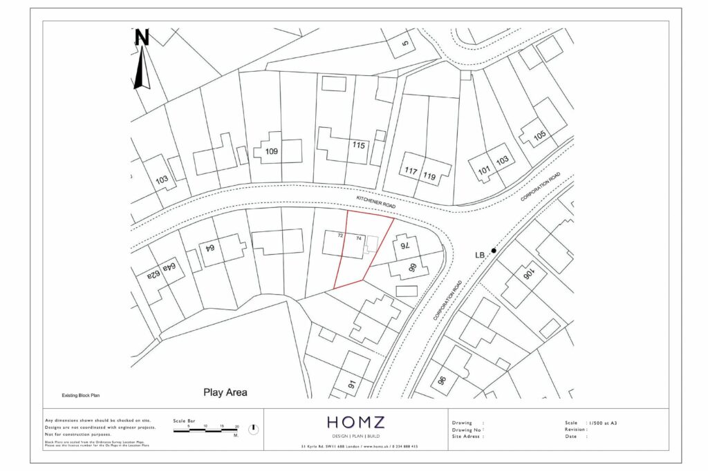 Dorset Council One Storey And Two Storey Side Extension Existing Block Plan by Homz