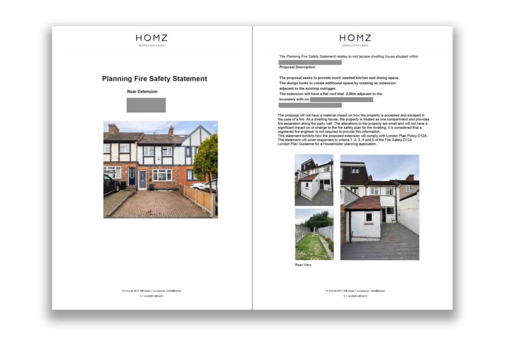 London Borough Of Sutton Single Storey Rear Extension Planning Fire Safety Statement 1 by Homz