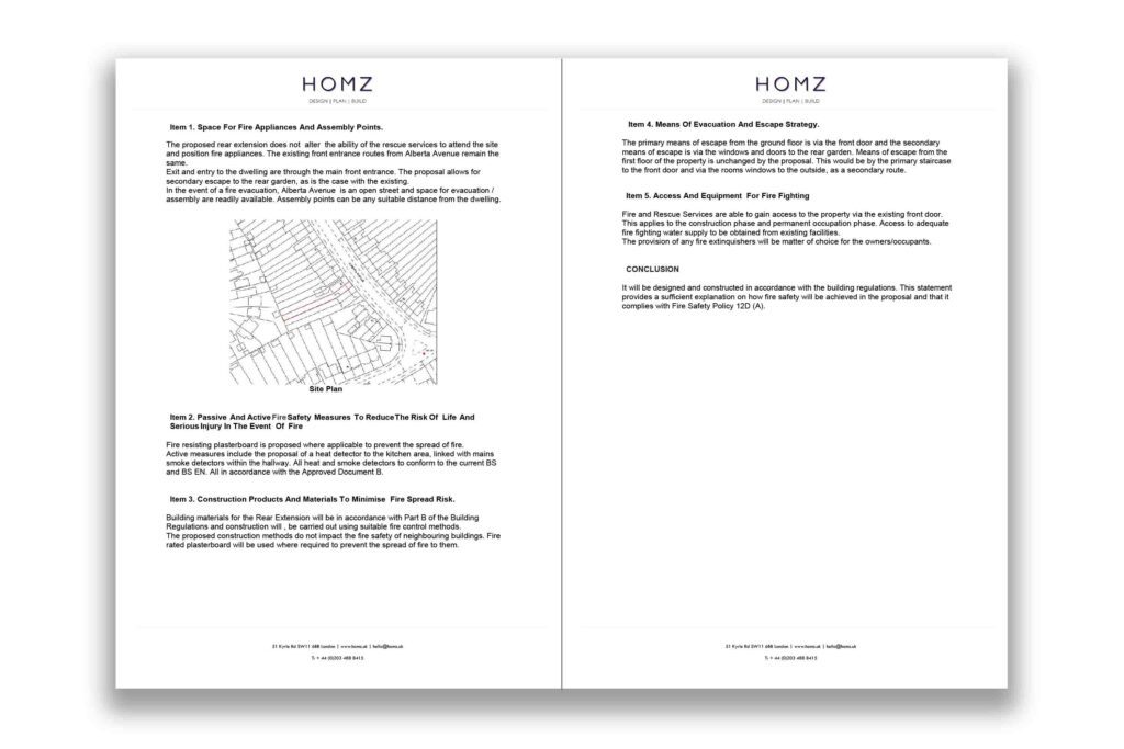 London Borough Of Sutton Single Storey Rear Extension Planning Fire Safety Statement by Homz
