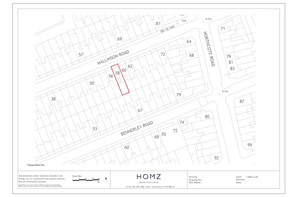 London Borough Of Wandsworth First Floor Rear Extension Proposed Block Plan by Homz