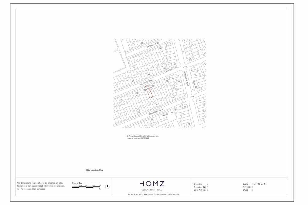 London Borough Of Wandsworth First Floor Rear Extension Site Location Plan by Homz
