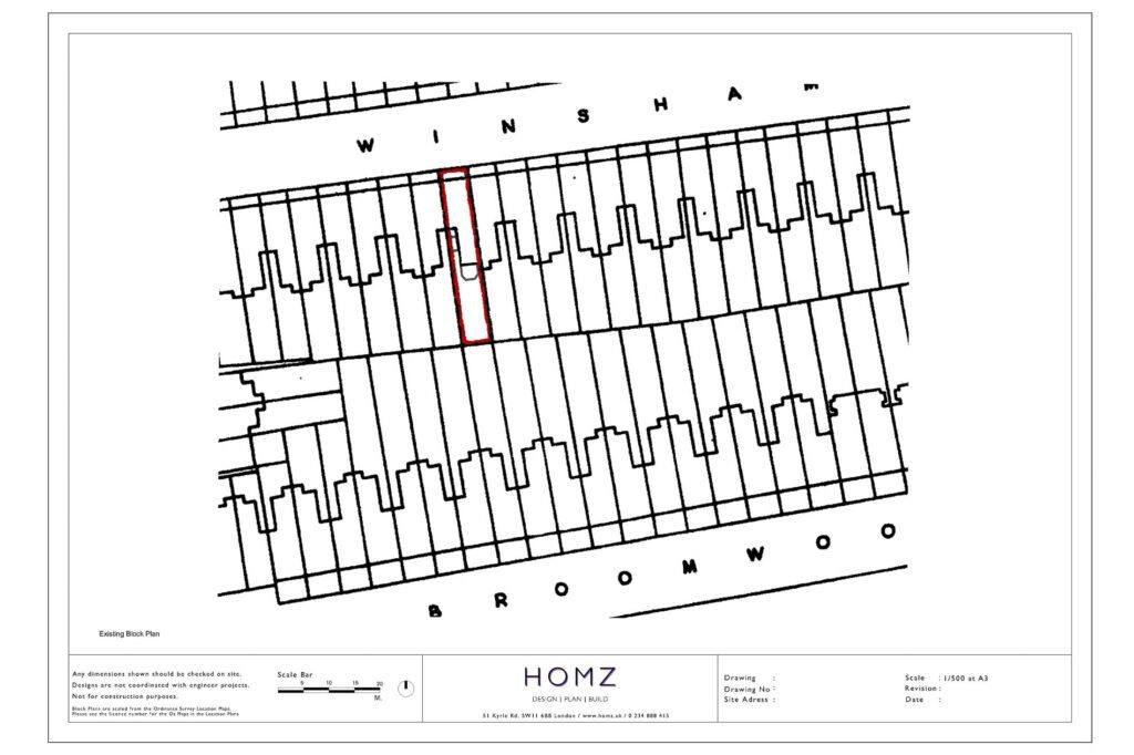 London Borough Of Wandsworth Wraparound Extension Existing Block Plan by Homz