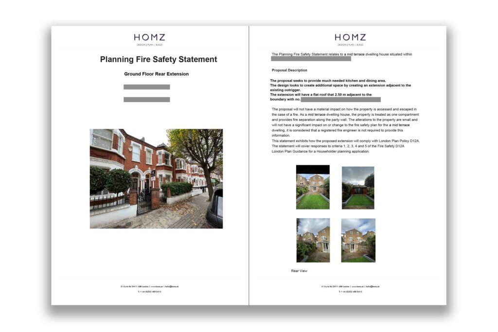 London Borough Of Wandsworth Wraparound Extension Planning Fire Safety Statement 1 by Homz