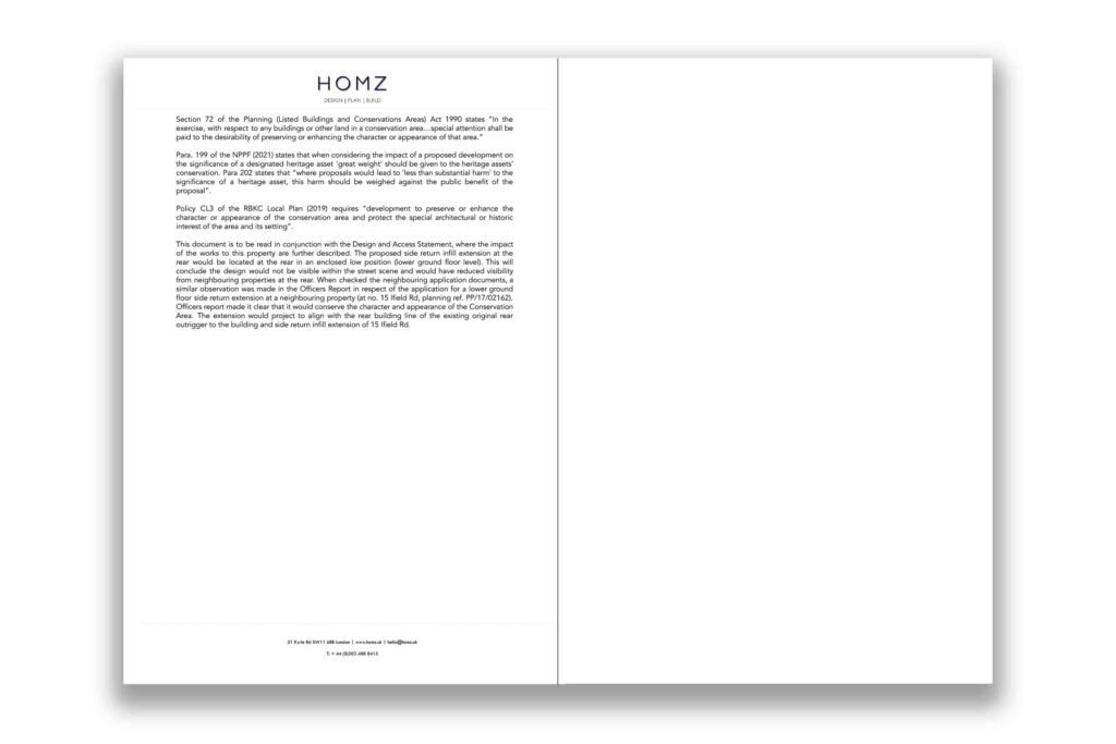 Royal Borough Of Kensington And Chelsea Side Return Extension Rear Extension Heritage Statement 3 by Homz