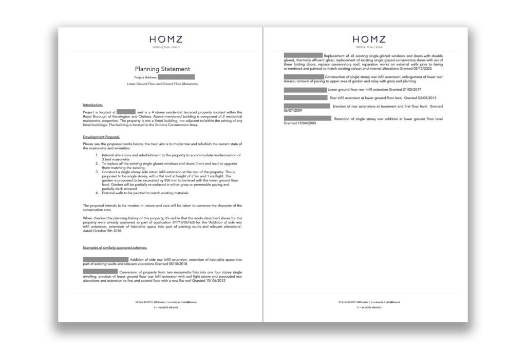 Royal Borough Of Kensington And Chelsea Side Return Extension Rear Extension Planning Statement 1 by Homz