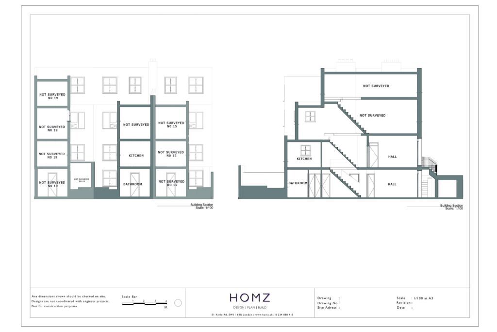 Royal Borough Of Kensington And Chelsea Side Return Extension Existing Sections by Homz