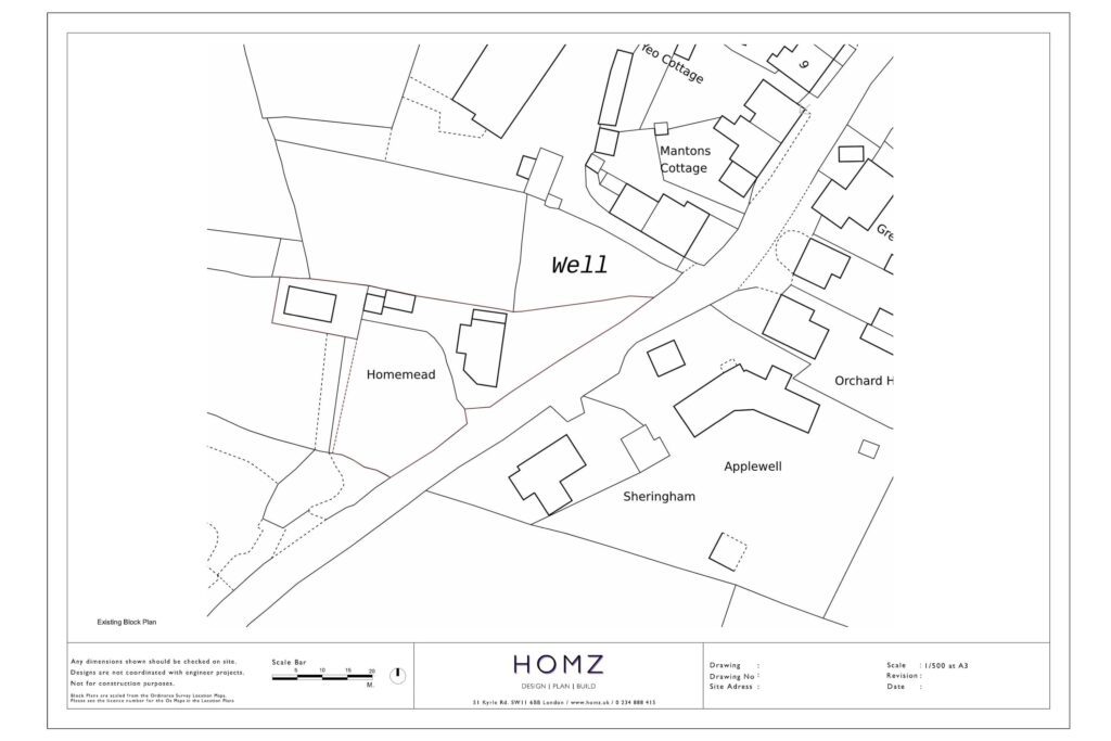 Torridge District Council Holiday Let Existing Block Plan by Homz