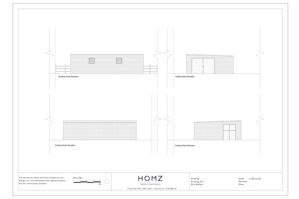 Torridge District Council Holiday Let Existing Elevations by Homz