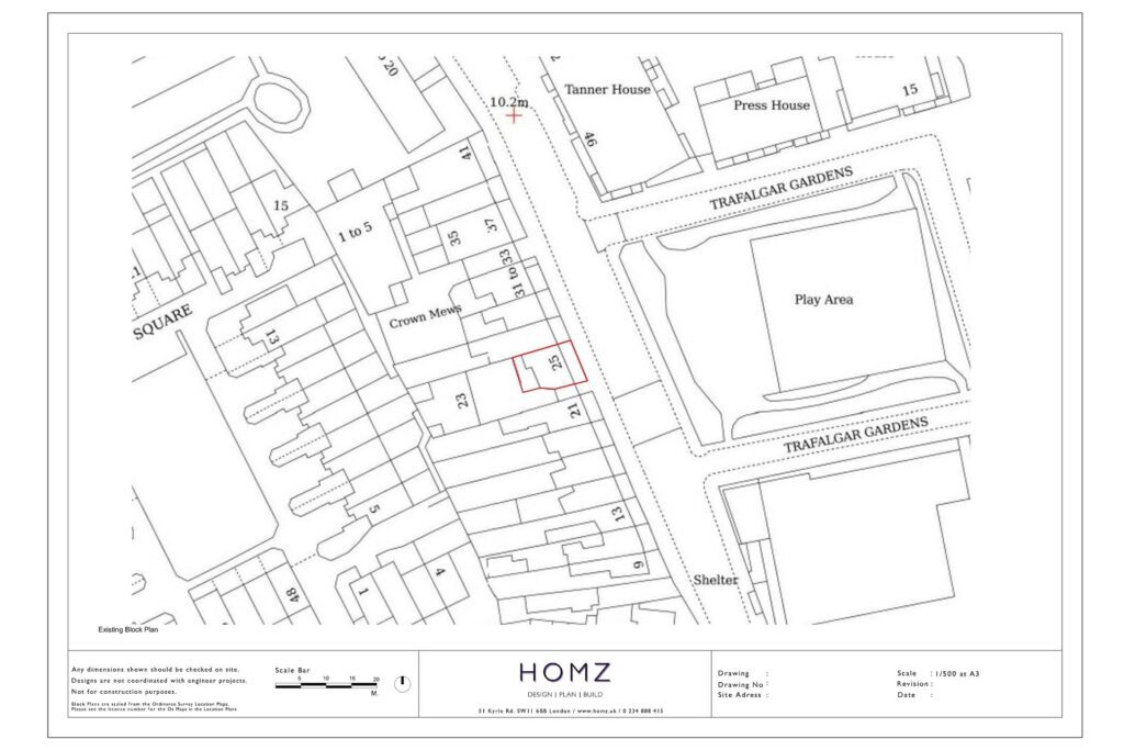 Tower Hamlets Council Solar Panel Existing Block Plan by Homz