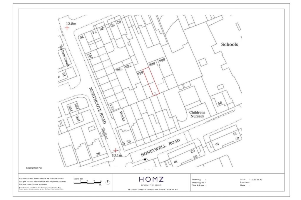 Wandsworth Council Conservatory Existing Block Plans by Homz