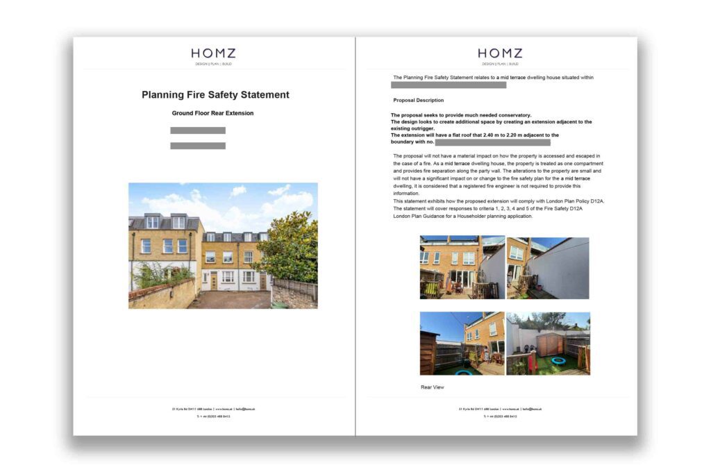 Wandsworth Council Conservatory Planning Fire Safety Statement 21by Homz