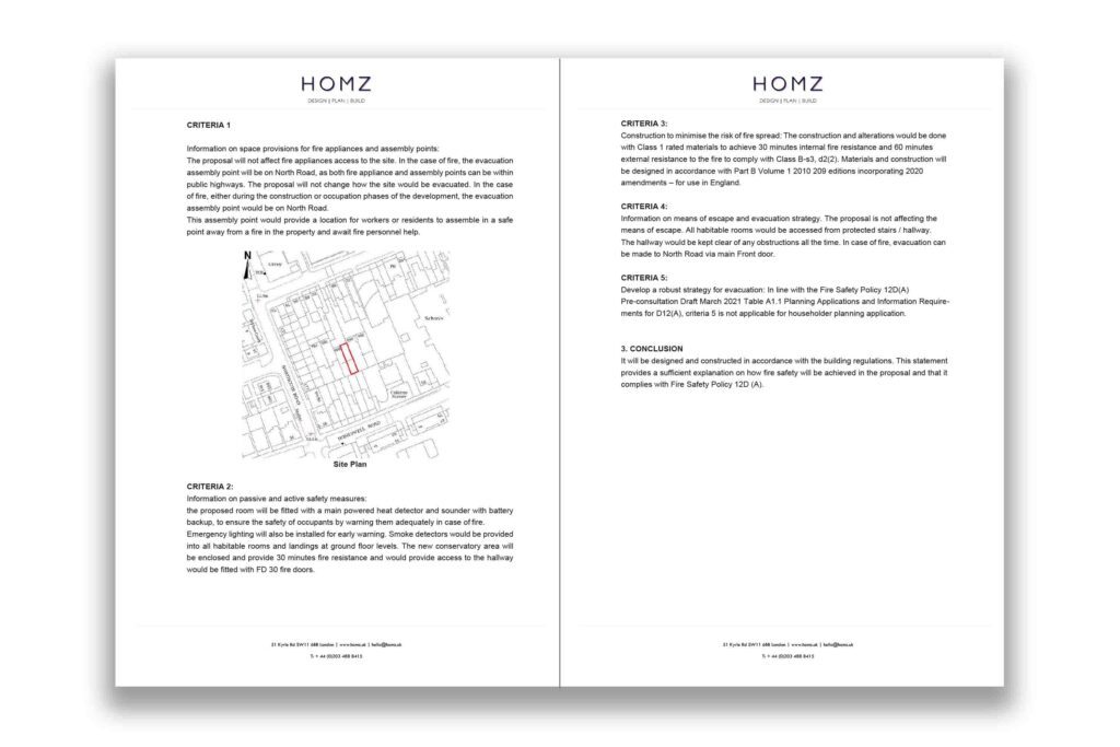 Wandsworth Council Conservatory Planning Fire Safety Statement 2 by Homz