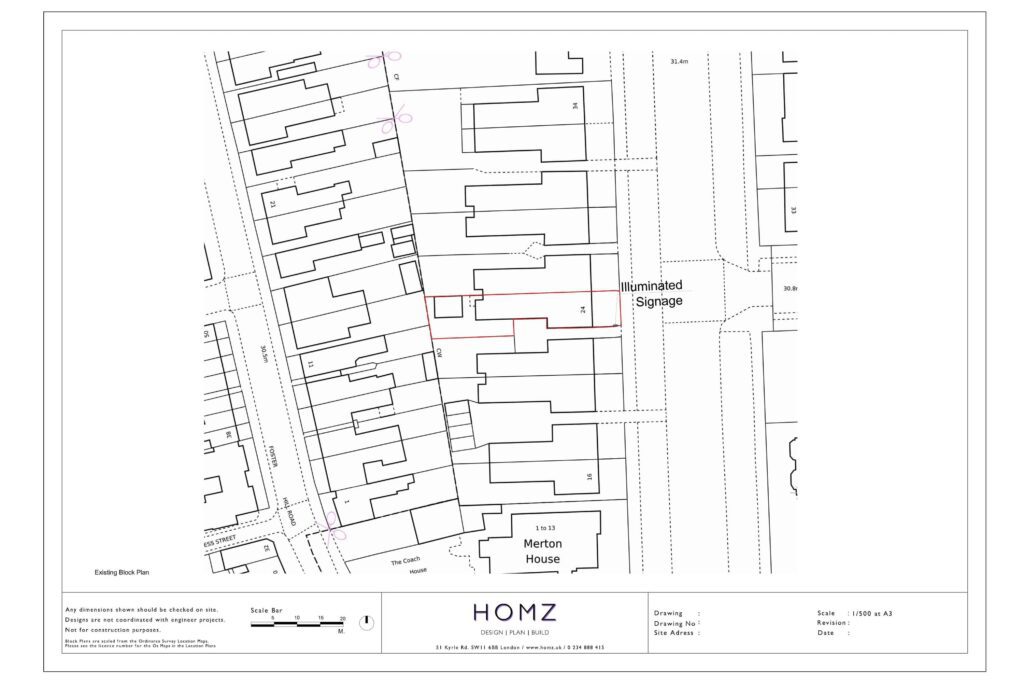 Bedford Borough Council Retrospective Erection Of Illuminated Signage Existing Block Plan by Homz