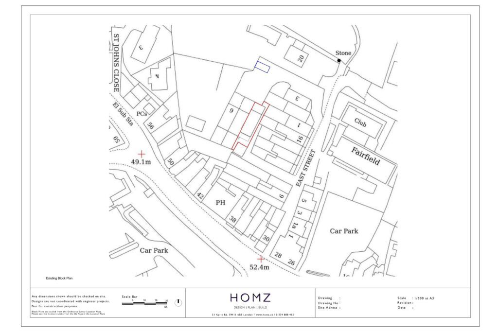 Dorset Council Decking Existing Block Plan by Homz