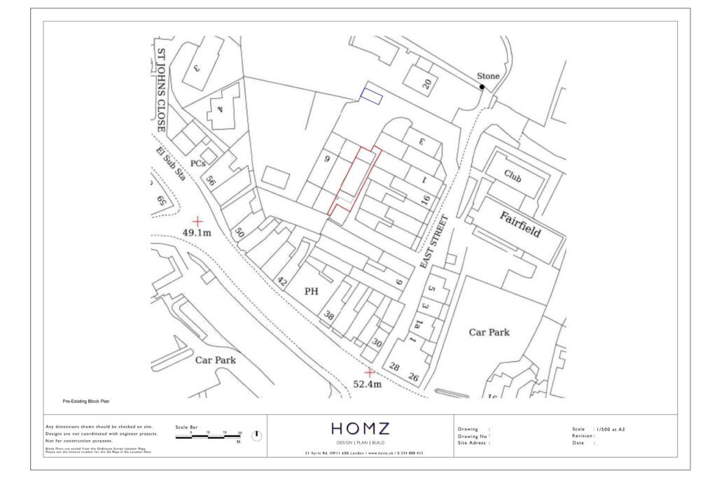 Dorset Council Decking Pre-Existing Block Plan by Homz