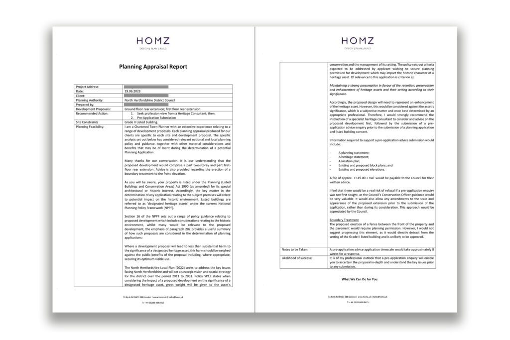 North Hertfordshire District Council Planning Appraisal Report 1 by Homz