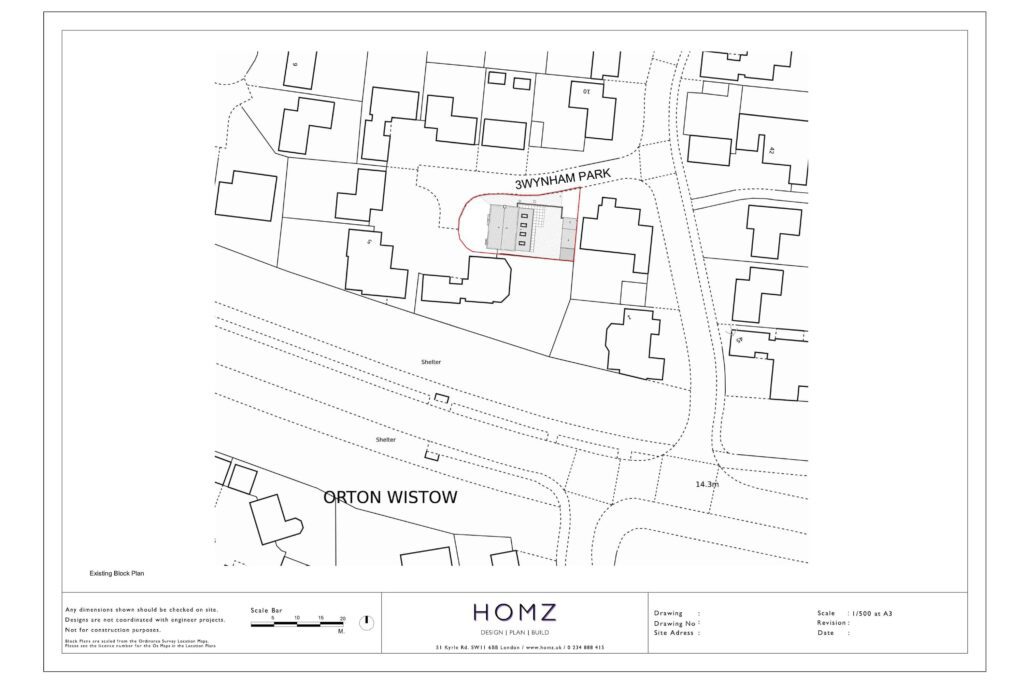 Peterborough City Council Extension Of Garden Wall To Encompass Garden Land Existing Block Plan by Homz