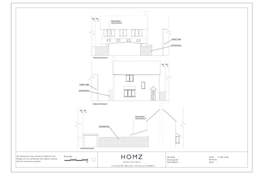 Peterborough City Council Extension Of Garden Wall To Encompass Garden Land Existing Elevations by Homz