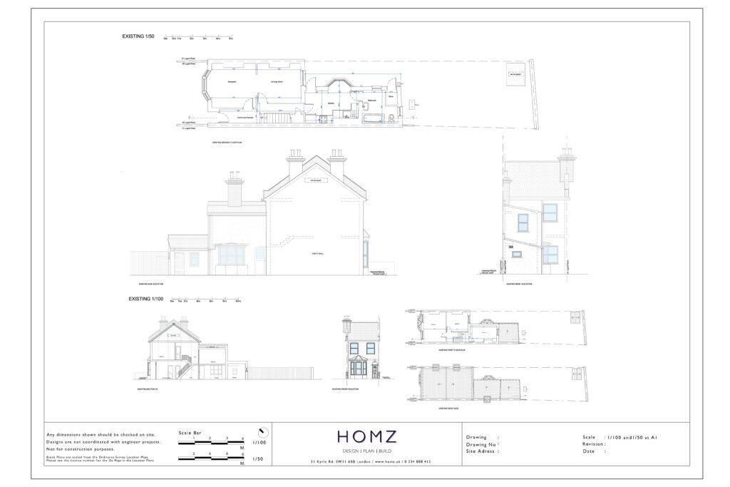 Single Storey Side Return HOMZ Rear Extension - London Borough Of Southwark Existing Plans by Homz