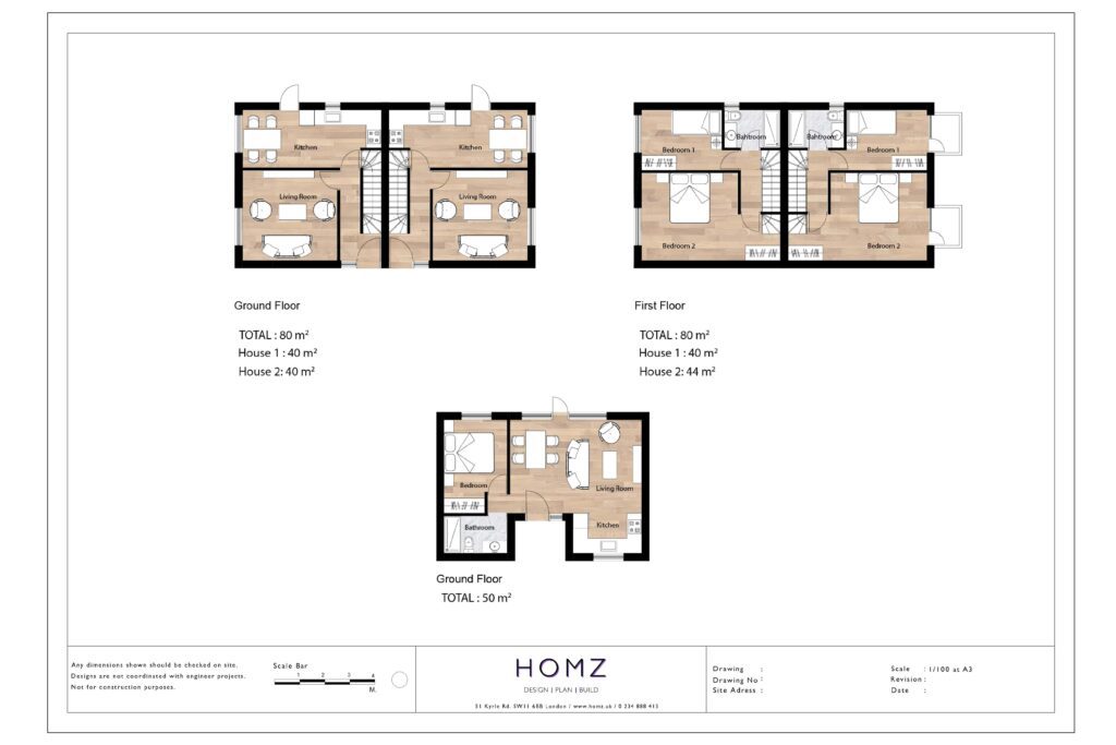 Gravesham Borough Council 5 Houses New Build 3D Design Proposed Plan 2 by Homz