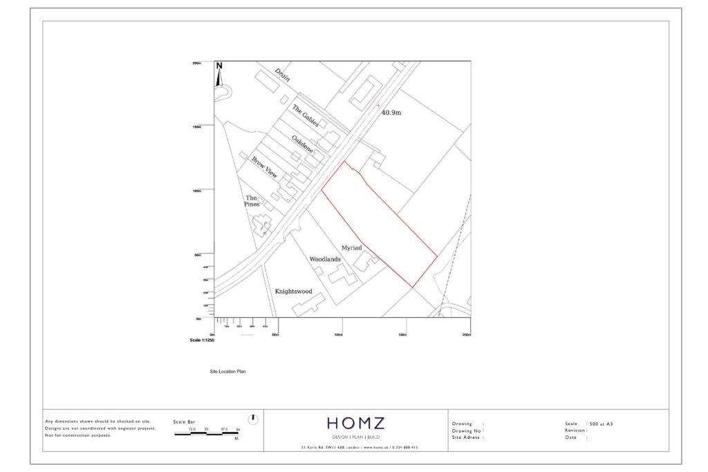 3 Bedroom New Build House London Borough of Harrow Site Location Plan by Homz