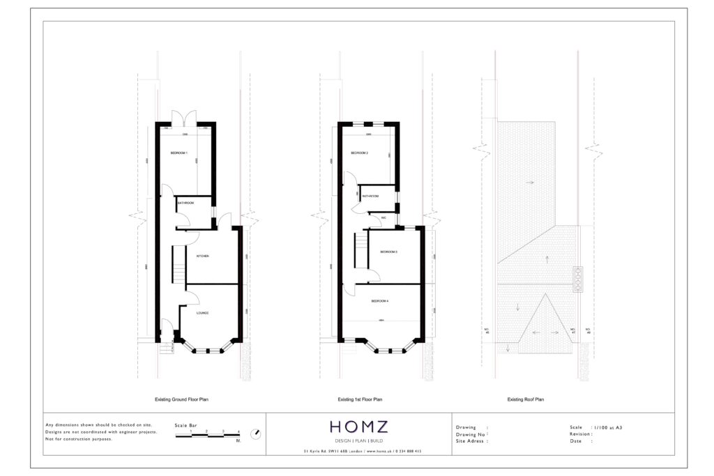 Change of Use of 3 Bedroom House into 2 Flats London Borough of Enfield Existing Plan by Homz