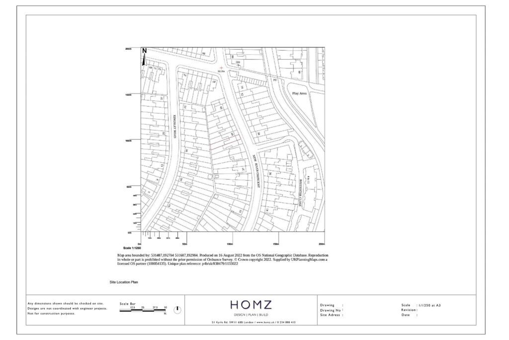 Change of Use of 3 Bedroom House into 2 Flats London Borough of Enfield Site Location Plan by Homz