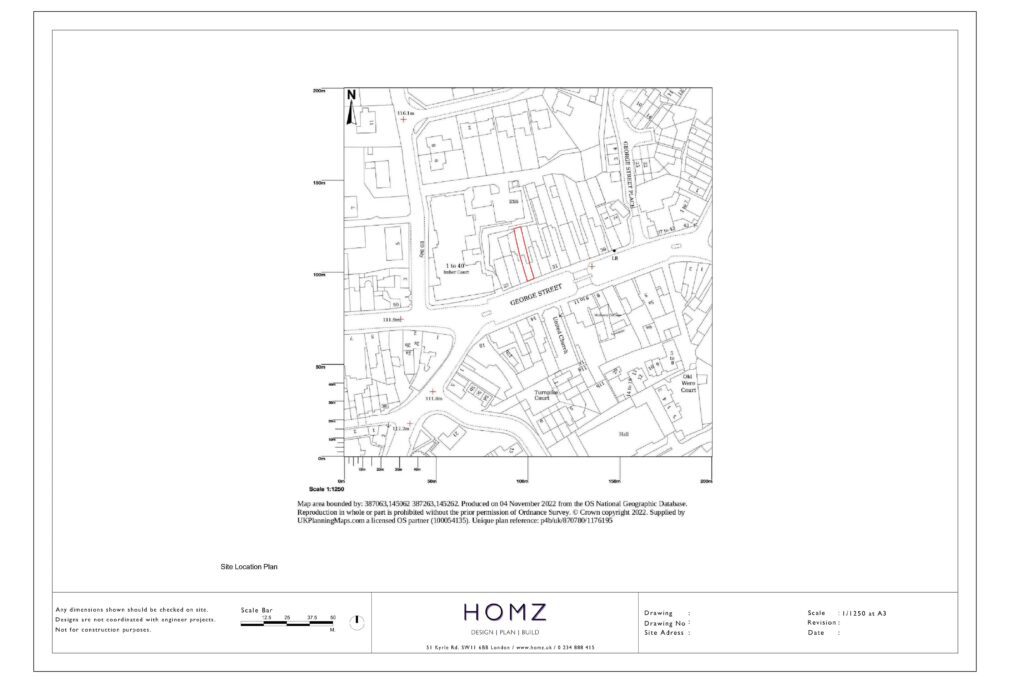 Change of Use From Hairdressers on First Floor to a Two Bed Flat Wiltshire Council Site Location Plan by Homz