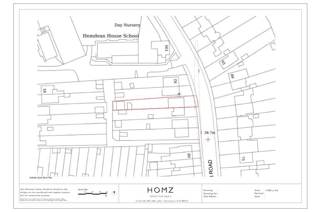 Creation of Driveway Including a Dropped Kerb and Electric Vehicle Visibility Splay Block Plan by Homz