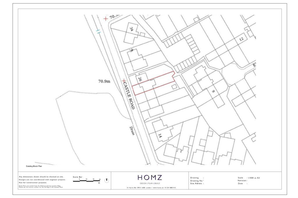 HOMZ_CreationOfDrivewaylncludingADroppedKerb_EpsomAndEwellBoroughCounci_ExistingBlockPlan