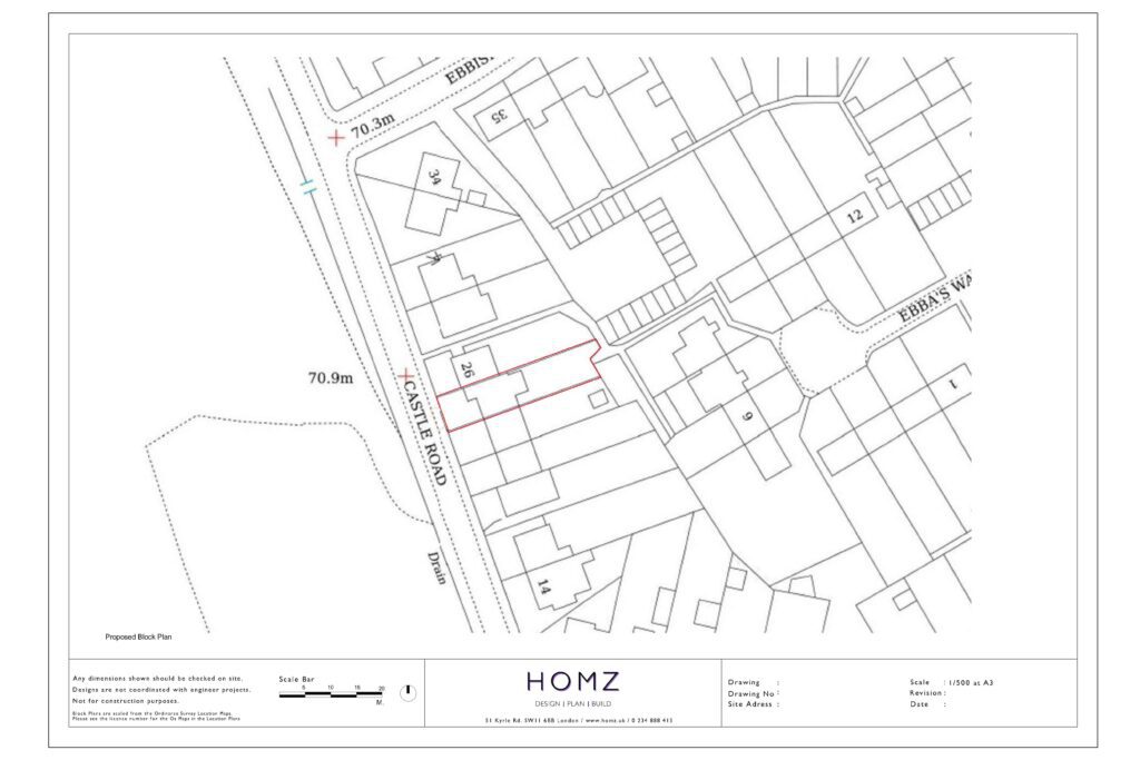 Creation of Driveway Including a Dropped Kerb Epsom and Ewell Borough Council Proposed Block Plan by Homz
