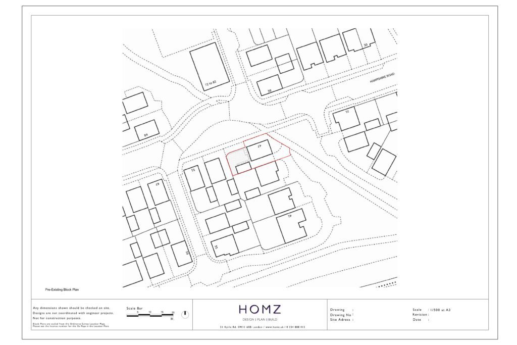 Decking and Pergola North Hertfordshire District Council Pre-Existing Block Plan by Homz