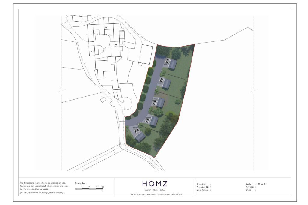 5 Houses New Build 3D Design South Hams District Council Proposed Block Plan by Homz