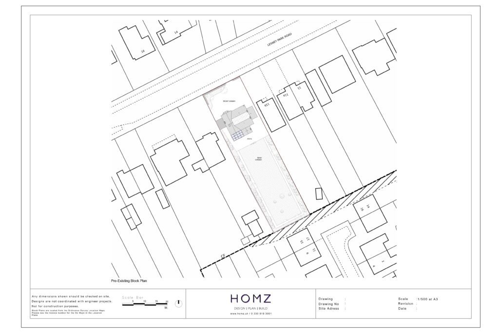 13 Lesney Rd Pre-Existing Block Plan by Homz